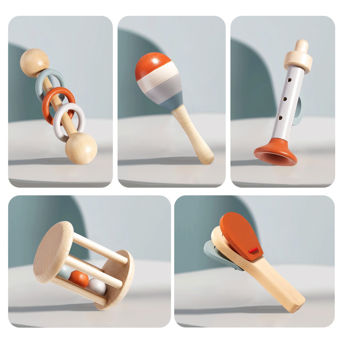 Montessori Musical Instruments Wooden Set (5-piece) – Sensory