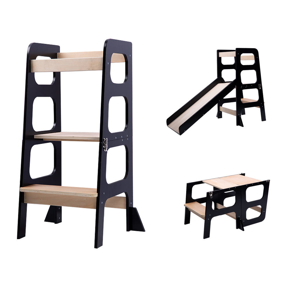 3-in-1 Lernturm mit Rutsche und Tischfunktion