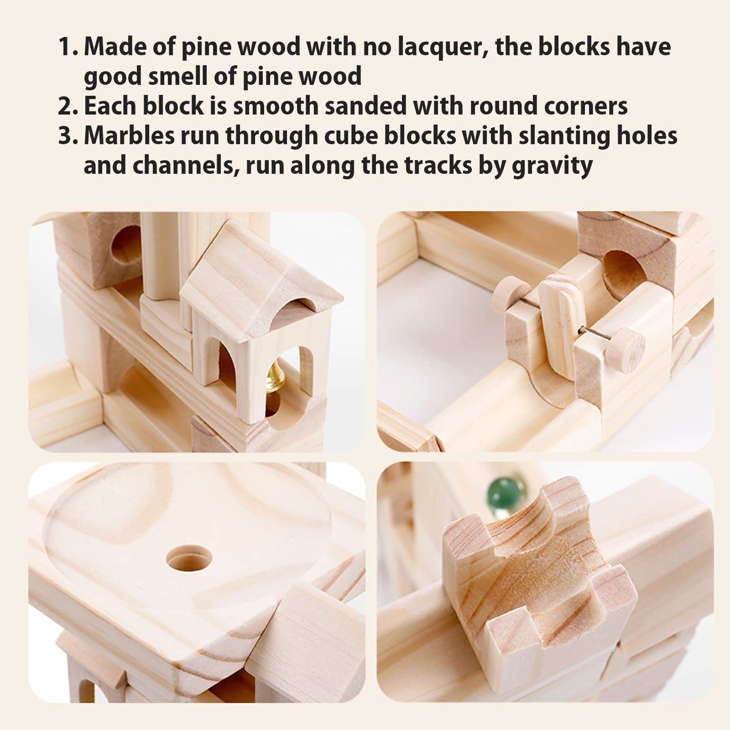 Montessori Murmelbahn aus Naturholz – Kreative 3D-Konstruktion