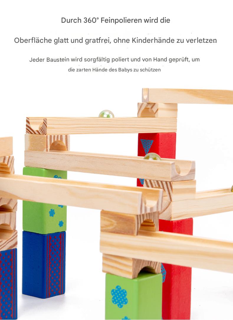 MontessoriLernwelt Murmelbahn Holz – Montessori Kugelbahn visuelles Lernspielzeug für Kinder