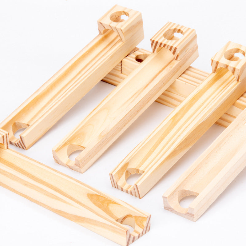 MontessoriLernwelt Murmelbahn Holz – Montessori Kugelbahn visuelles Lernspielzeug für Kinder