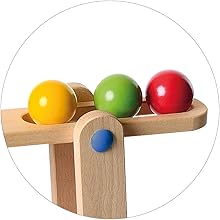 MontessoriLernwelt Kugelbahn aus Buchenholz – Lernspielzeug für Kinder ab 2 Jahren