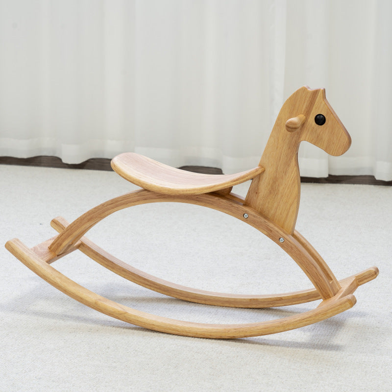 MontessoriLernwelt Holzschaukelpferd – Sicheres Montessori Schaukelspielzeug für Kleinkinder aus Massivholz