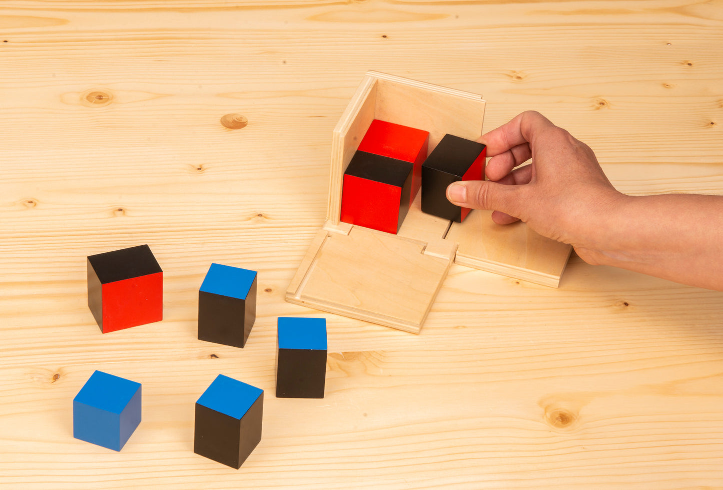 MontessoriLernwelt Binomischer und Trinomischer Würfel aus Holz – Mathematisches Lernmaterial für Kinder