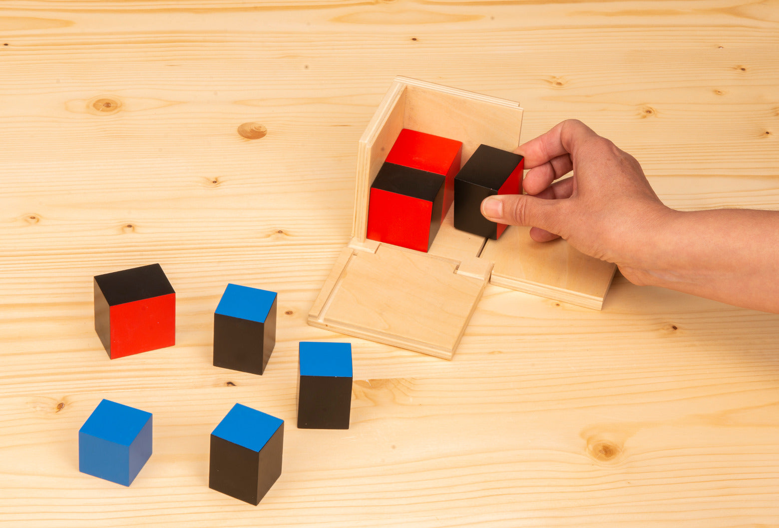 MontessoriLernwelt Binomischer und Trinomischer Würfel aus Holz – Mathematisches Lernmaterial für Kinder