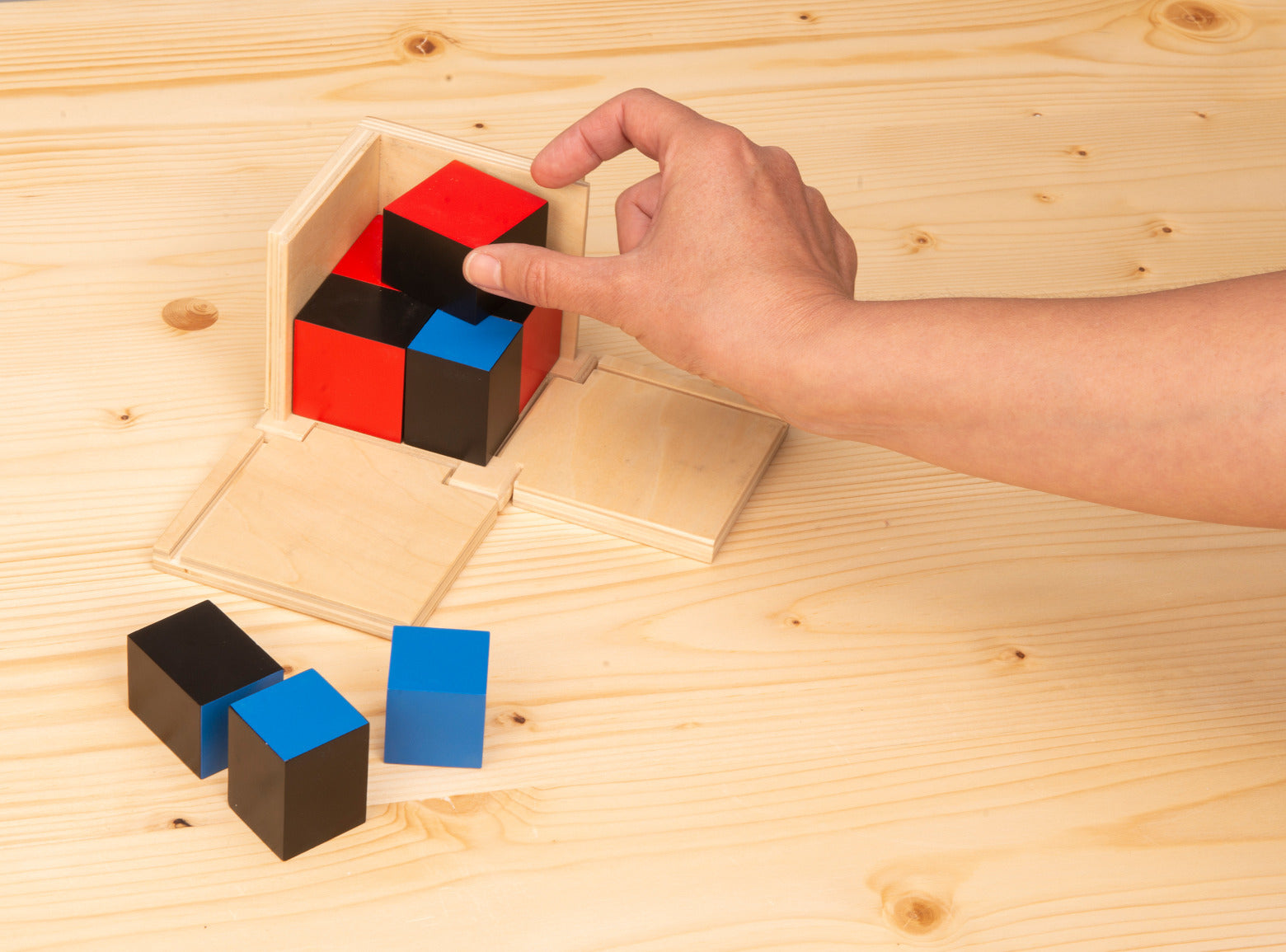 MontessoriLernwelt Binomischer und Trinomischer Würfel aus Holz – Mathematisches Lernmaterial für Kinder
