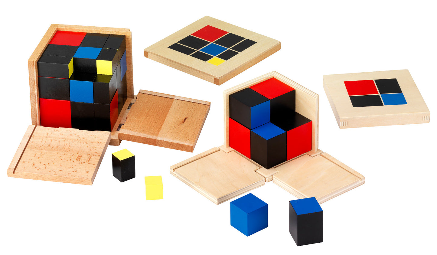 MontessoriLernwelt Binomischer und Trinomischer Würfel aus Holz – Mathematisches Lernmaterial für Kinder