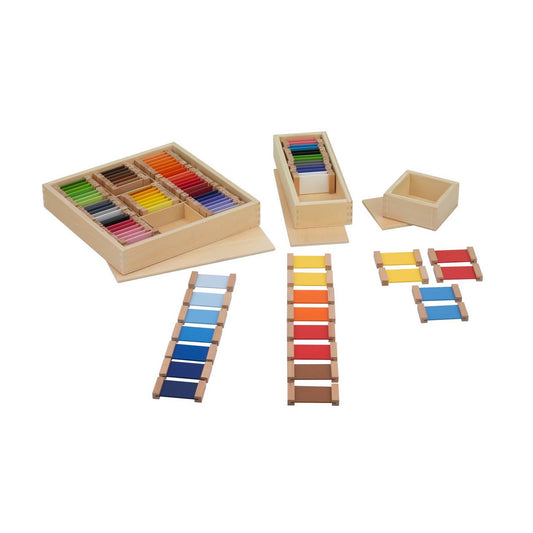 Montessori Farbtäfelchen Set I–III Farben lernen und sortieren