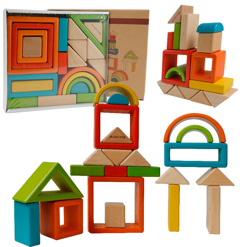 MontessoriLernwelt Holzbausteine Set pädagogisches Montessori Spielzeug
