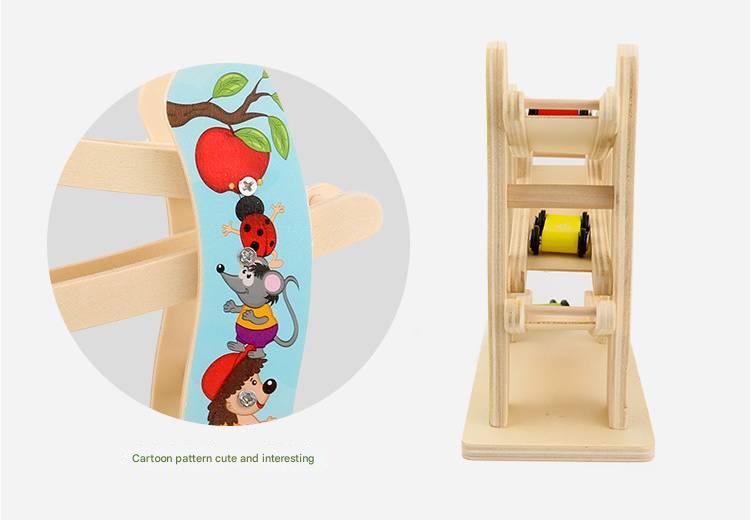 Montessori Lernwelt Holz Rutschbahn mit Autos – Lernspielzeug für Kleinkinder