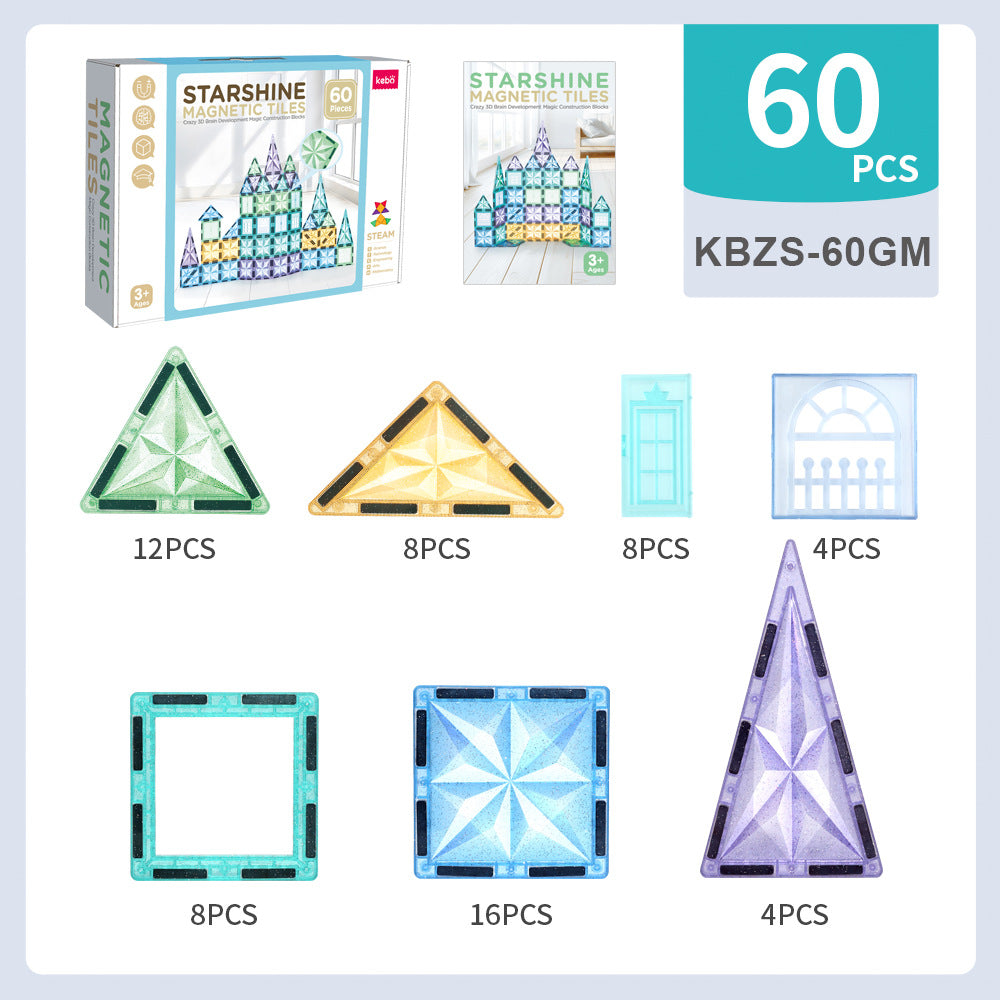 Kinder bauen mit bunten, erweiterbaren Shining-Serie Bauklötzen, die Kreativität und räumliches Verständnis fördern.
