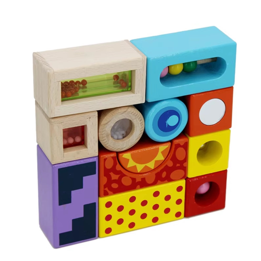Sound Blocks 12 colorful wooden blocks that produce sounds