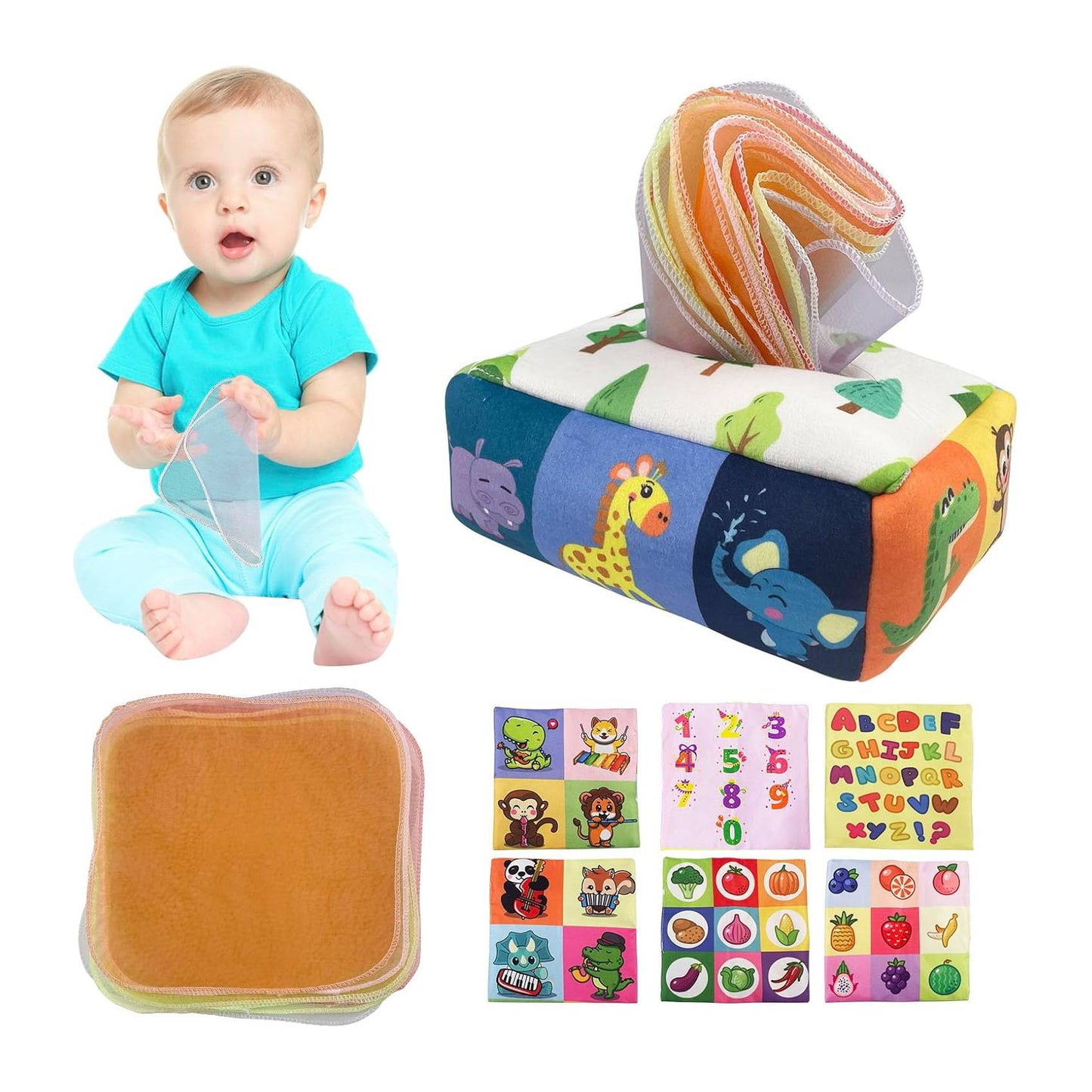 11-piece Baby Sensory Books Set – Crinkly & Learning Book (Soft Material)