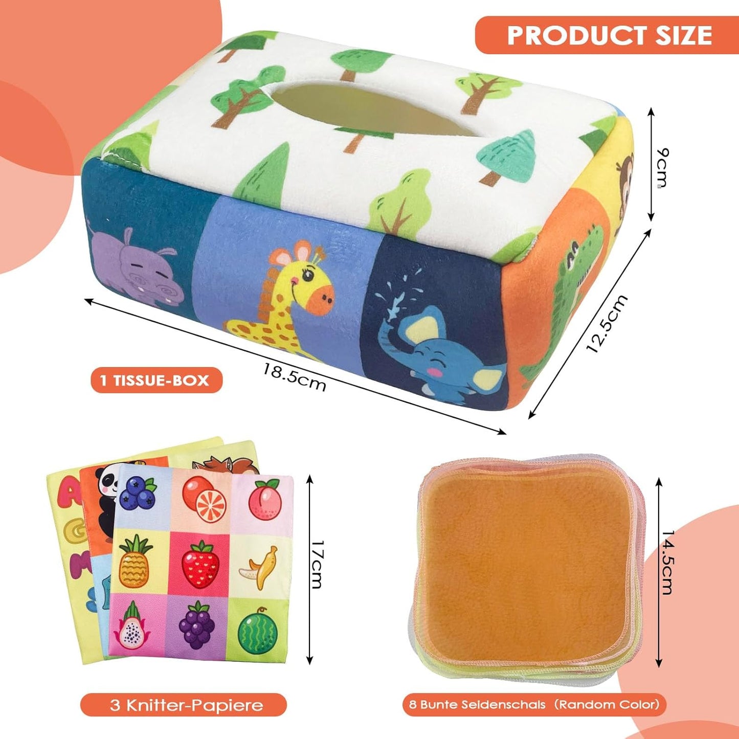 11-piece Baby Sensory Books Set – Crinkly & Learning Book (Soft Material)