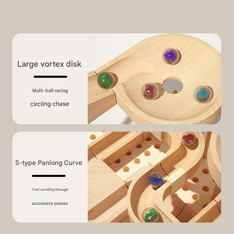 MontessoriLernwelt Murmelbahn Holz – Montessori Kugelbahn Spielzeug für Kinder