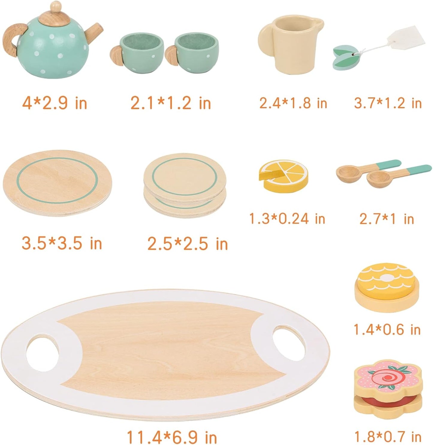 MontessoriLernwelt Teeservice Kinder Holzspielzeug – kreatives Rollenspiel Zubehör