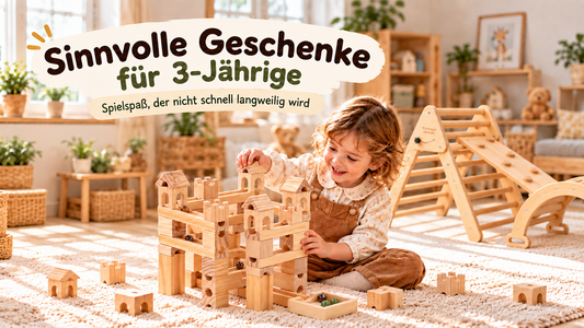 Sinnvolle Geschenke für 3-Jährige mit Murmelbahn und Kletterspielzeug