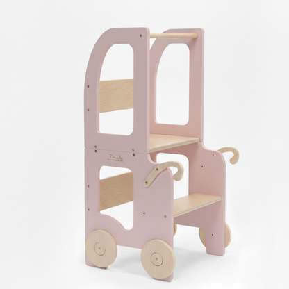 Tour d’apprentissage Montessori trolley – aide de cuisine 3-en-1 pour enfants