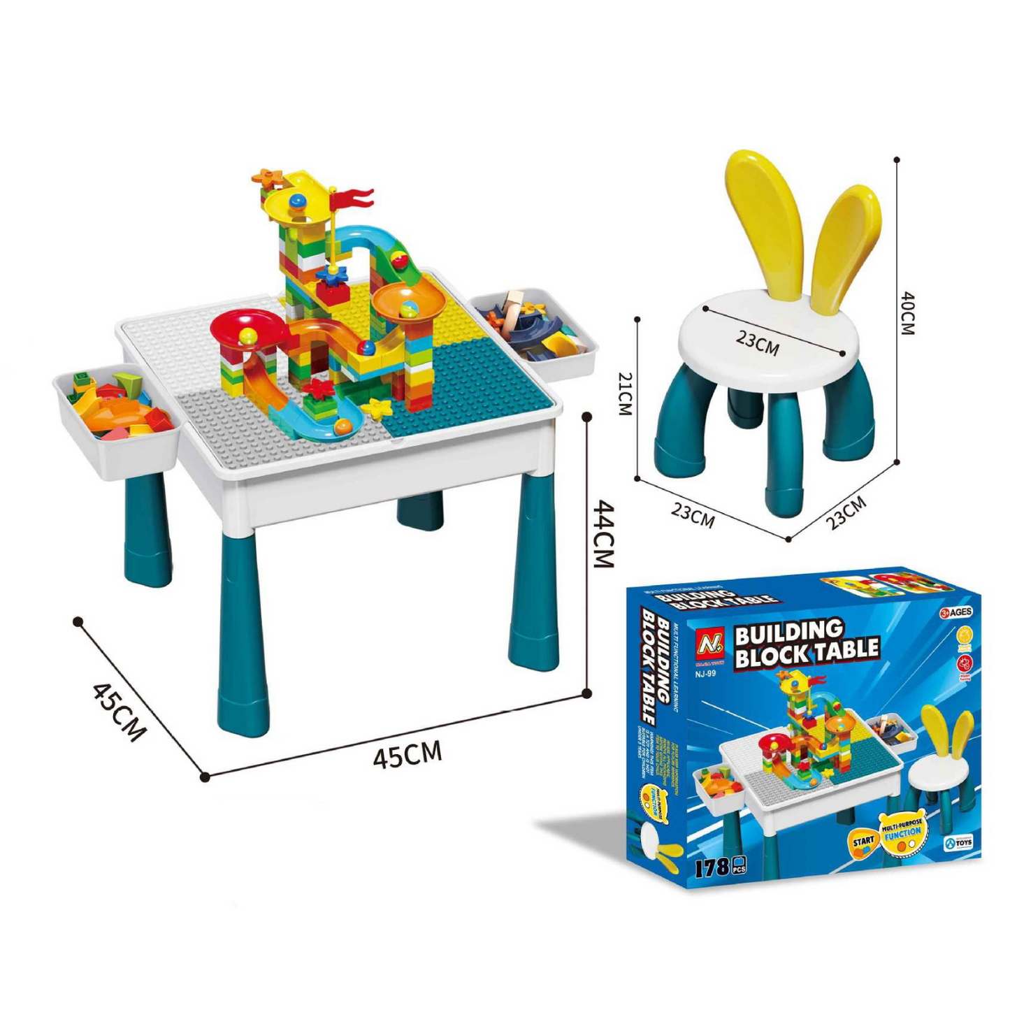 5-in-1 Multifunktionaler Spieltisch für Kinder – Kreativität und Ordnung im Kinderzimmer