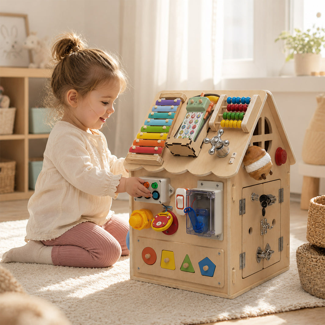 Busy House Montessori Busy Board | Lernspielzeug für Kleinkinder – Montessori Lernwelt