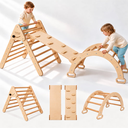 Montessori Kletterbogen aus Holz für Babys und Kleinkinder
