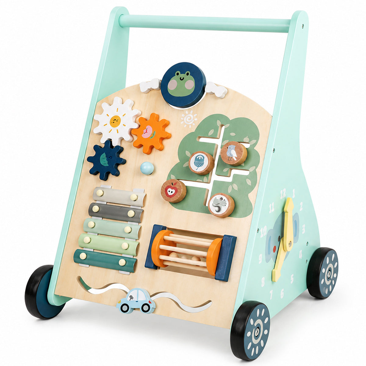 Chariot de marche Montessori en bois – jouet de motricité 10-en-1
