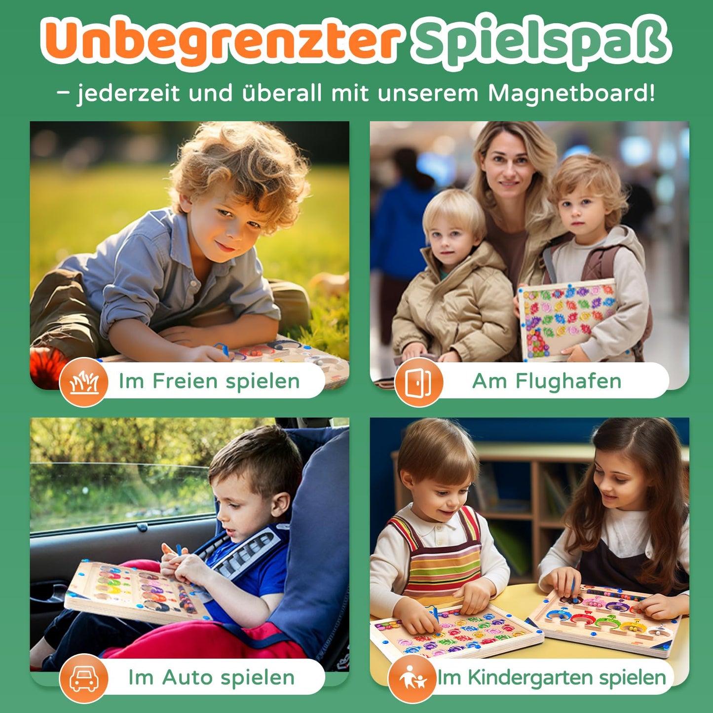 2 in 1 Montessori Magnetspiel Labyrinth