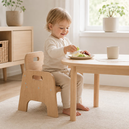 Montessori toddler chair made of wood – low children's chair from 1 year old