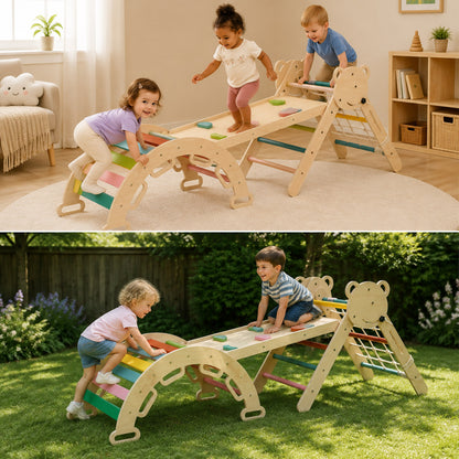 Montessori climbing set designed to grow with children ages 1 to 6