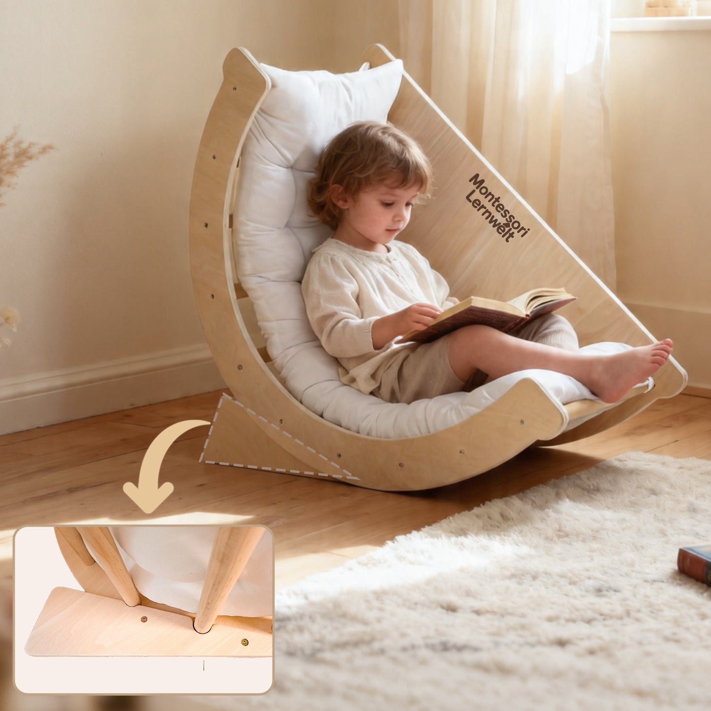 6-in-1 Montessori Spielzeug im Rocking-Chair-Modus