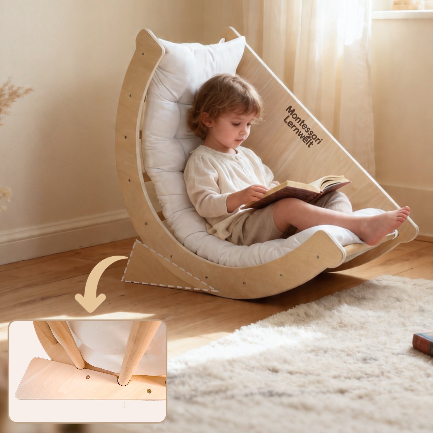 6-in-1 Montessori Spielzeug im Rocking-Chair-Modus