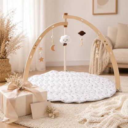 Houten Baby Gym met Speelmat – met 5 Hangers