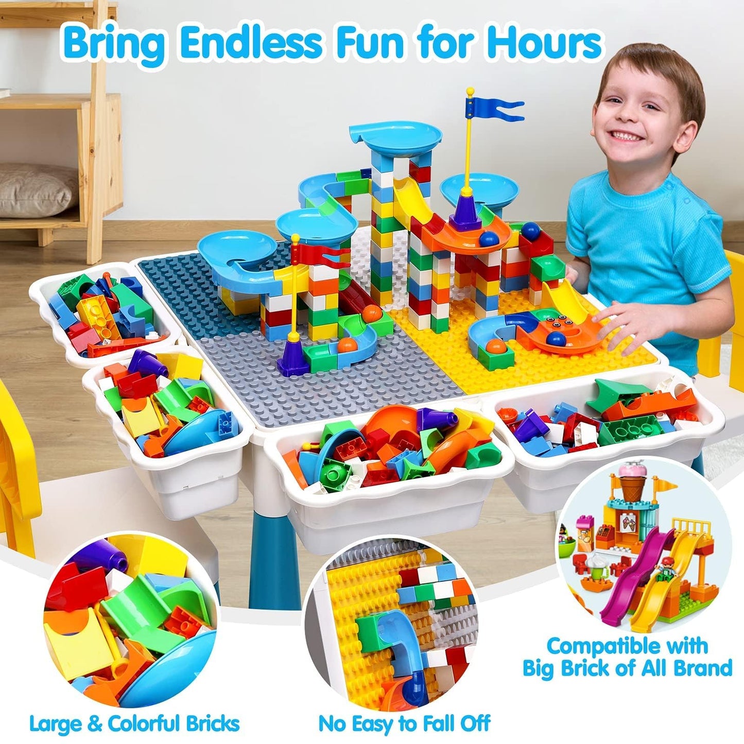 5-in-1 Multifunktionaler Spieltisch für Kinder – Kreativität und Ordnung im Kinderzimmer