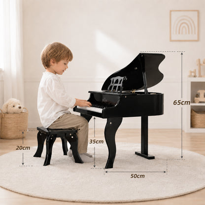 Kinderklavier mit Hocker in kindgerechter Größe für Kinderzimmer und Wohnzimmer