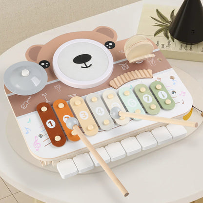 6-in-1 Holz Musikspielzeug – Montessori Xylophon & Klavier für Kinder, Hauptbild