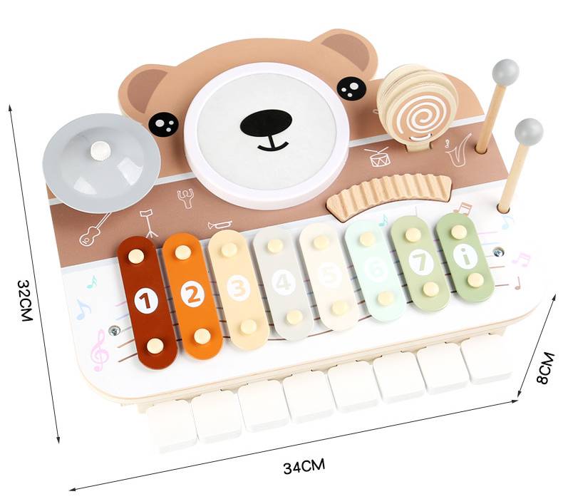 6-in-1 Holz Musikspielzeug – Montessori Xylophon & Klavier für Kinder, Hauptbild