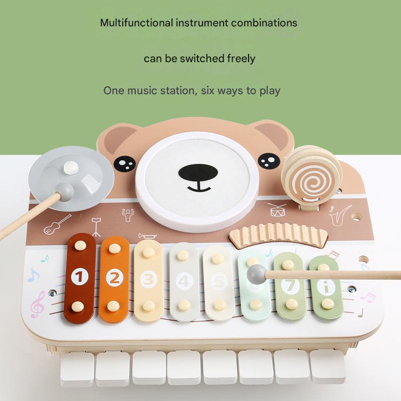 6-in-1 Holz Musikspielzeug – Montessori Xylophon & Klavier für Kinder, Hauptbild