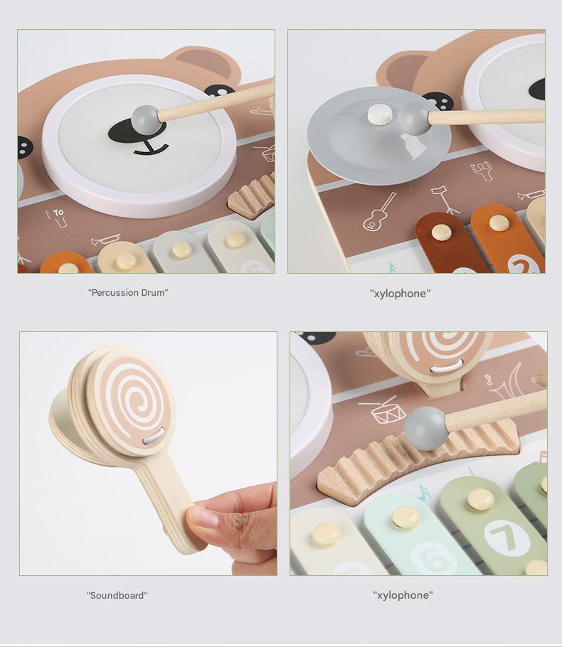 6-in-1 Holz Musikspielzeug – Montessori Xylophon & Klavier für Kinder, Hauptbild