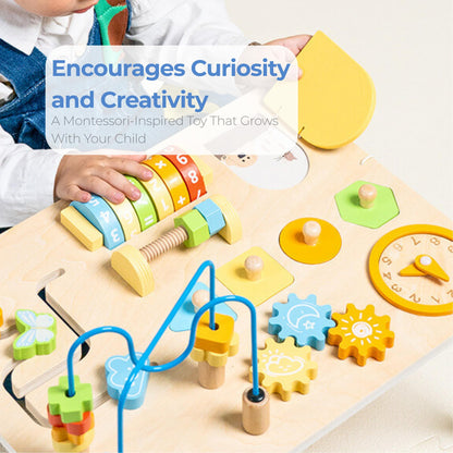 8-in-1 Montessori Activity Table – Macaron Colors & Motor Skills