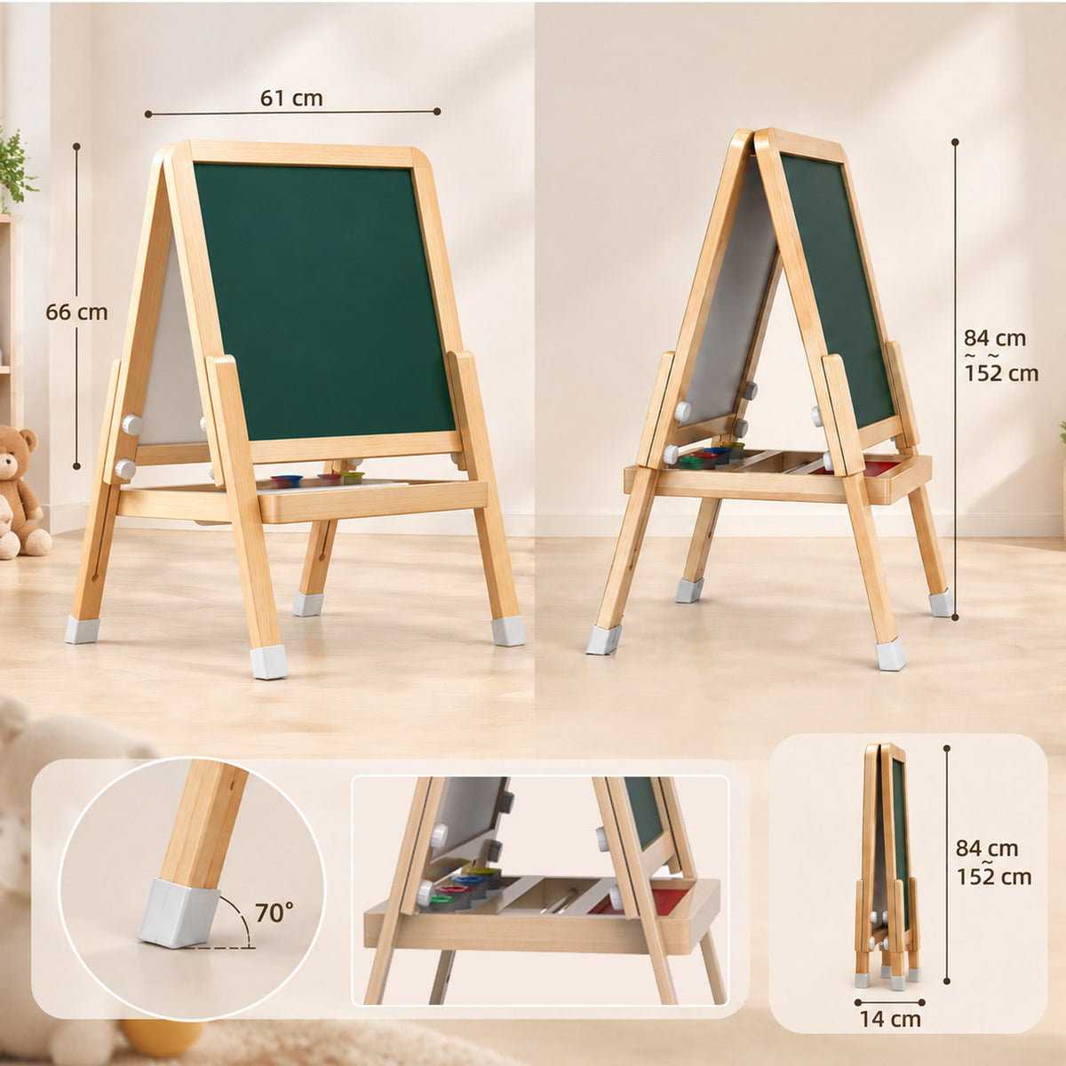 Montessori Kinder Staffelei aus Holz