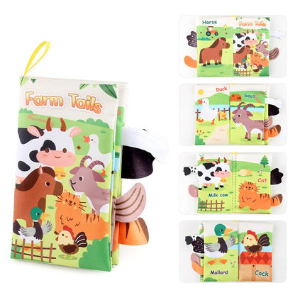 Livres en tissu Montessori pour bébés - Jouets sensoriels