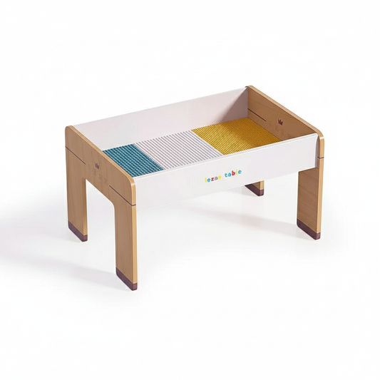 Multifunktionaler Kindertisch aus Holz | Bautisch mit Aufbewahrung