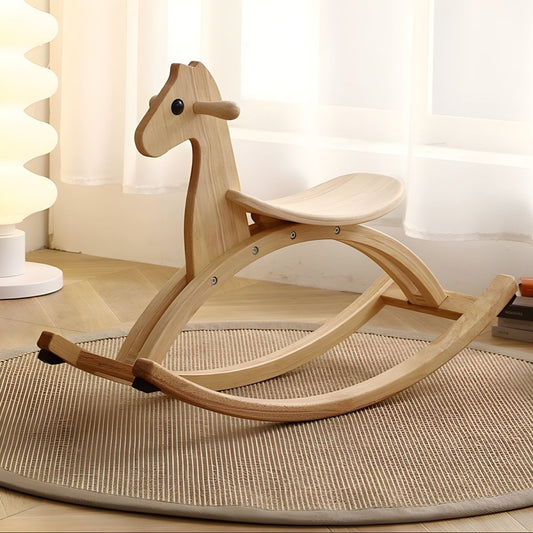 Montessori Wooden Rocking Horse – Safe Rocking Toy Made of Solid Wood for Toddlers