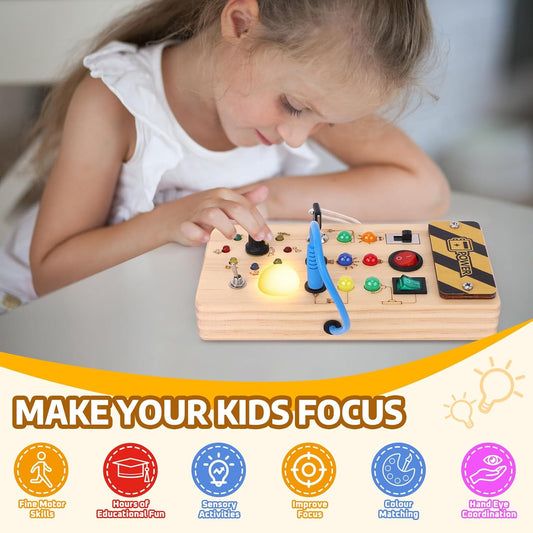 Montessori Busy Board Schalttafel – Ideal für unterwegs