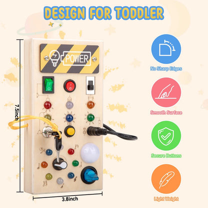 Montessori Busy Board Schalttafel – Ideal für unterwegs