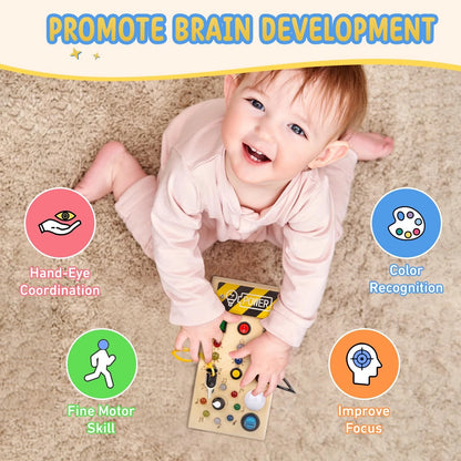 Montessori Busy Board Schalttafel – Ideal für unterwegs