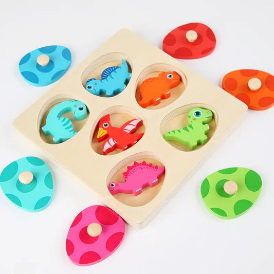 Montessori Holzspielzeug Dino Eier