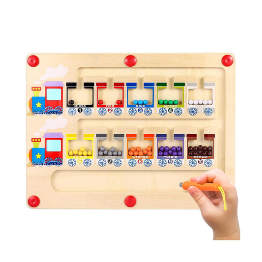 Montessori Wooden Labyrinth 3D – Magnetic Skill Game