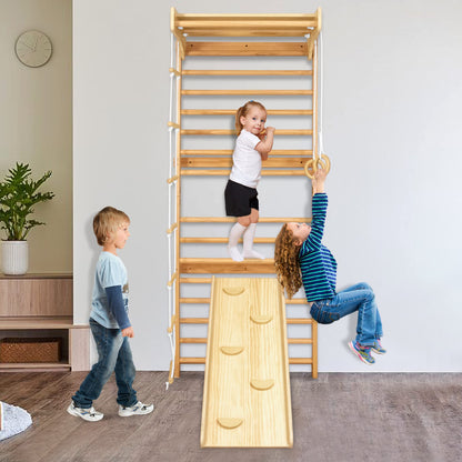 Montessori Klettergerüst für Kinder – Mit Rutsche, Turnringen und Schaukel