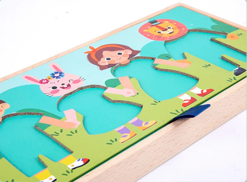 Montessori-Spielzeug für die Früherziehung, lustiges Anziehpuzzle und Lernspielzeug